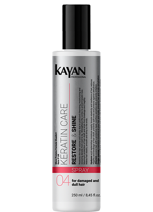 Спрей для пошкодженого й тьмяного волосся kayan professional keratin care hair spray