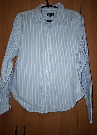 Стильная женская рубашка в полоску j.crew (размер 16 / l-xl)