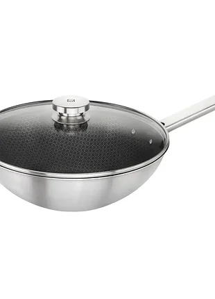 Сковорода-вок zwilling joy plus wok 30 см с крышкой нержавеющая сталь 18/10 66901-300-0