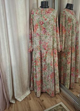 Шикарное нежное цветочное платье 👗 2