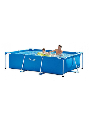 Каркасний басейн intex 28272 сімейний розмір 300 х 200 х 76 см, об'єм 3 660 л від 6 років прямокутний