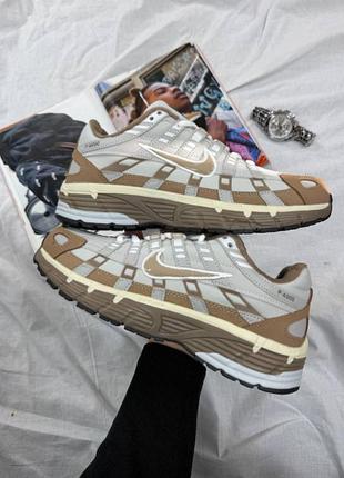 Утеплені зимові жіночі кросівки nike p-6000 brown grey найк сірого з коричневим кольорів термо