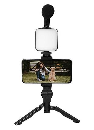 Комплект для влогинга video-making kit ay49 для смартфона с переходником type-c • набор блогера для телефона 4в1 ay-49 2