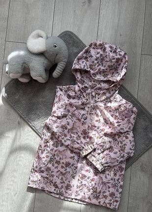 Вітровка для дівчинки next рожева з квітковим принтом