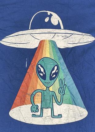 Port &amp;company cotton - ufo - стильная брендовая футболка с пришельцем - 2xl, унисекс