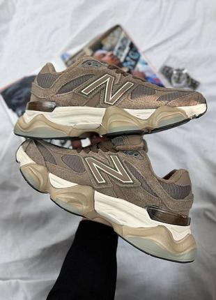 Утеплені зимові жіночі кросівки new balance 9060 winter termo brown нью беланс коричневого кольору термо