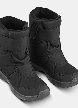 Чоботи дитячі quechua sh100 warm теплі водонепроникні чорні, устілка 22 см