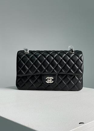Сумка шанел classic 2.55 medium double flap in black
