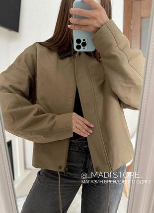 Куртка жіноча pull&bear бомбер бежева 7