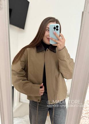 Куртка жіноча pull&bear бомбер бежева 6