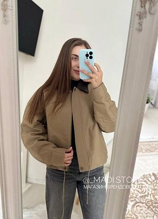 Куртка жіноча pull&bear бомбер бежева 9