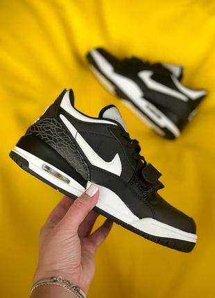 Nike jordan legacy 312 low black | чорно-білі шкіряні кросівки | 36–40