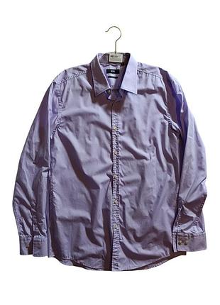 Мужская фирменная рубашка boss slim fit (оригинал, размер 42 / l-xl, лавандовый цвет)