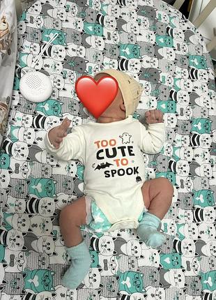Боді fred & flo "too cute to spook" на halloween, up to 1m (newborn), б/в