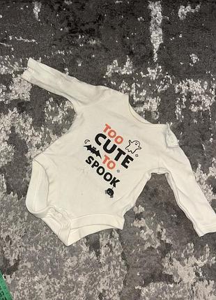 Боді fred & flo "too cute to spook" на halloween, up to 1m (newborn), б/в