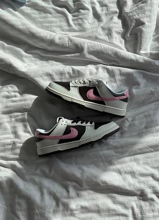 Кросівки sb dunk ‘white brown pink’🤎🩷 9
