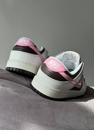 Кросівки sb dunk ‘white brown pink’🤎🩷 5