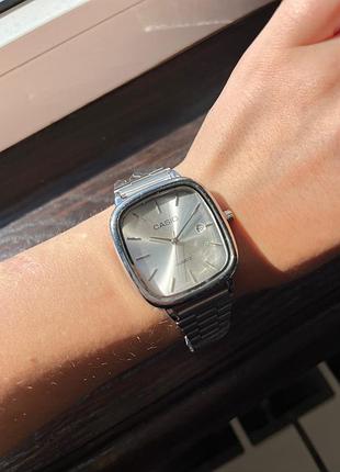 Мужские часы casio quartz grey — кварцевый, серый корпус, серый циферблат, классический дизайн