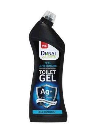 Гель для мытья унитазов 750мл blue argentum clean nature тм donat