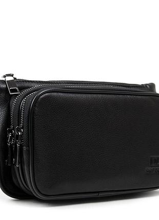 Podium сумка мужская на пояс кожа bretton 407-85 black