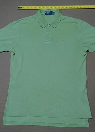 Плечі 47 см polo ralph lauren size  m   сиваво- зелене поло   100% cotton