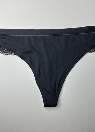 Трусики стрінги еластичні з мереживом george - сірі , рр uk 20, 2xl