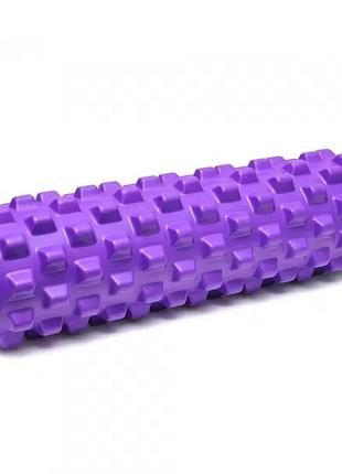 Роллер для занятий йогой и пилатесом gemini grid bubble roller g0010 фиолетовый