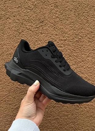 Alo yoga runner black | чорні текстильні спортивні кросівки | 36–40