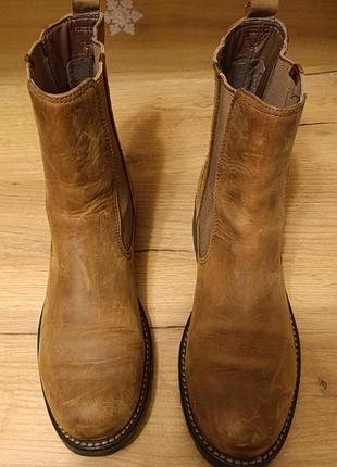 Кожаные демисезонные ботинки-челси clarks, размер 40 3