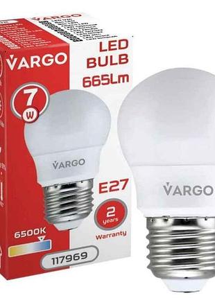 Лампа світлодіодна 7w e27 g45 6500k 220v (v-117969) тм vargo