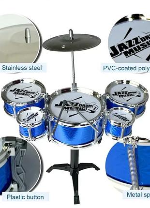 Детская барабанная установка jazz drum music (5 барабанов) dx 1001 c