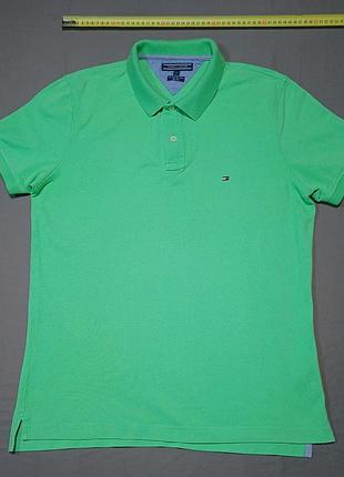 Плечі 44 см tommy hilfiger size  l   малахітовий колір  поло   100% cotton 40s two ply cotton slim fit