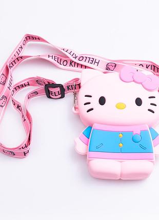 Детская силиконовая сумочка hello kitty 13*10*3 см розовая hp-55-1p