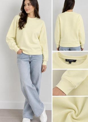 Лимонный свитшот dunnes, р s, полномерный, без нюансов