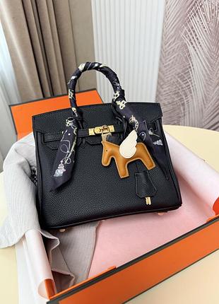 Hermès birkin 25 black togo leather with gold hardware 25 см