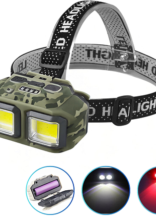 Фонарь налобный ) camouflage, waterproof,, зу type-c, box