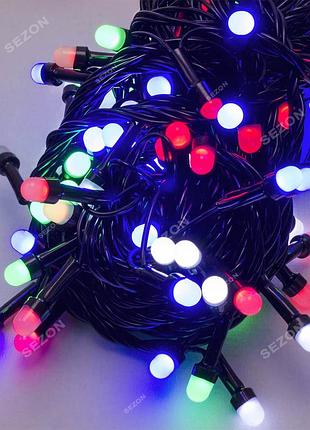 Лінза led матова 8мм, чорний провід, мульті