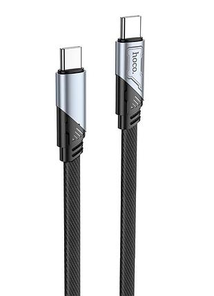 Кабель hoco type-c to type-c,., nylon, aluminum connectors, black ( )