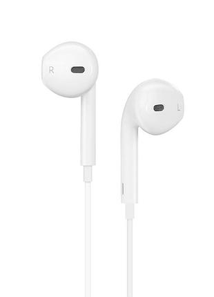 Навушники дротові hoco plus original (lightning) white ( ) 4