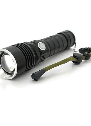 Тактический фонарик police p57 usb водостойкий ударостойкий ручной, zoom, корпус-алюминий, 18650 аккум.
