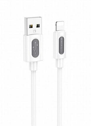Дата кабель borofone bx114 structure usb to lightning 2.4a (1m) white