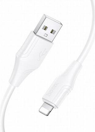 Дата кабель hoco x124 bien silicone usb to lightning 2.4a (1m) white 2