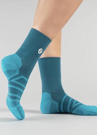 Спортивні шкарпетки трекінгові teal project у кольорових поєднаннях «бірюзовий/карибський» та «червоний/помаранчевий»