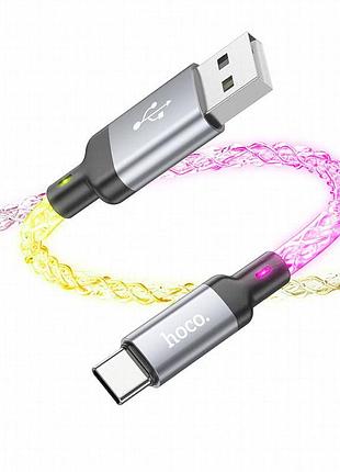 Дата кабель hoco u112 shine usb to type-c 3a (1m) gray 3