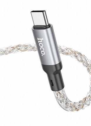 Дата кабель hoco u112 shine usb to type-c 3a (1m) gray 5