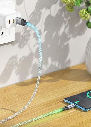 Дата кабель hoco u112 shine usb to type-c 3a (1m) gray 8