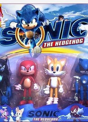 Набор фигурок соник huada toys 33818, фигурки sonic, майлз, соник, шэдеу, накз, эми... 6шт.