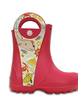 Crocs гумові чоботи handie it sea life boot raspberry