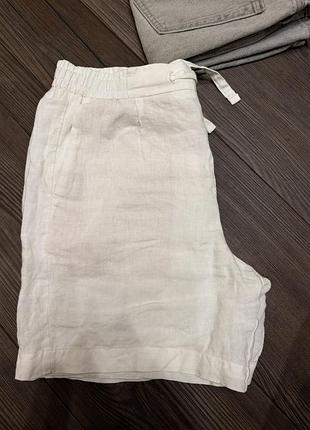 Шорти чоловічі zara лляні білі