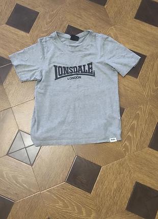 Футболка чоловіча lonsdale сіра з принтом